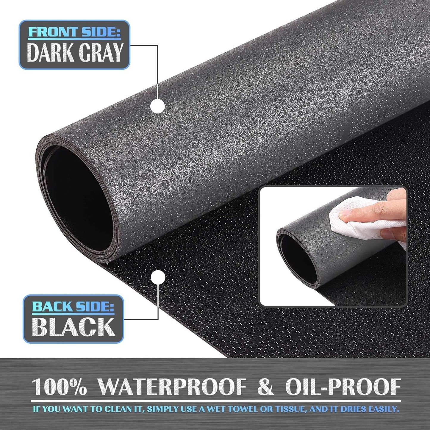 K KNODEL Large Office Leather Desk Mat, Mouse and Keyboard Pad, Computer and Laptop Mat, Desktop Protector and Cover, Writing Pad and Blotter (35.4"x17", Dark Gray)