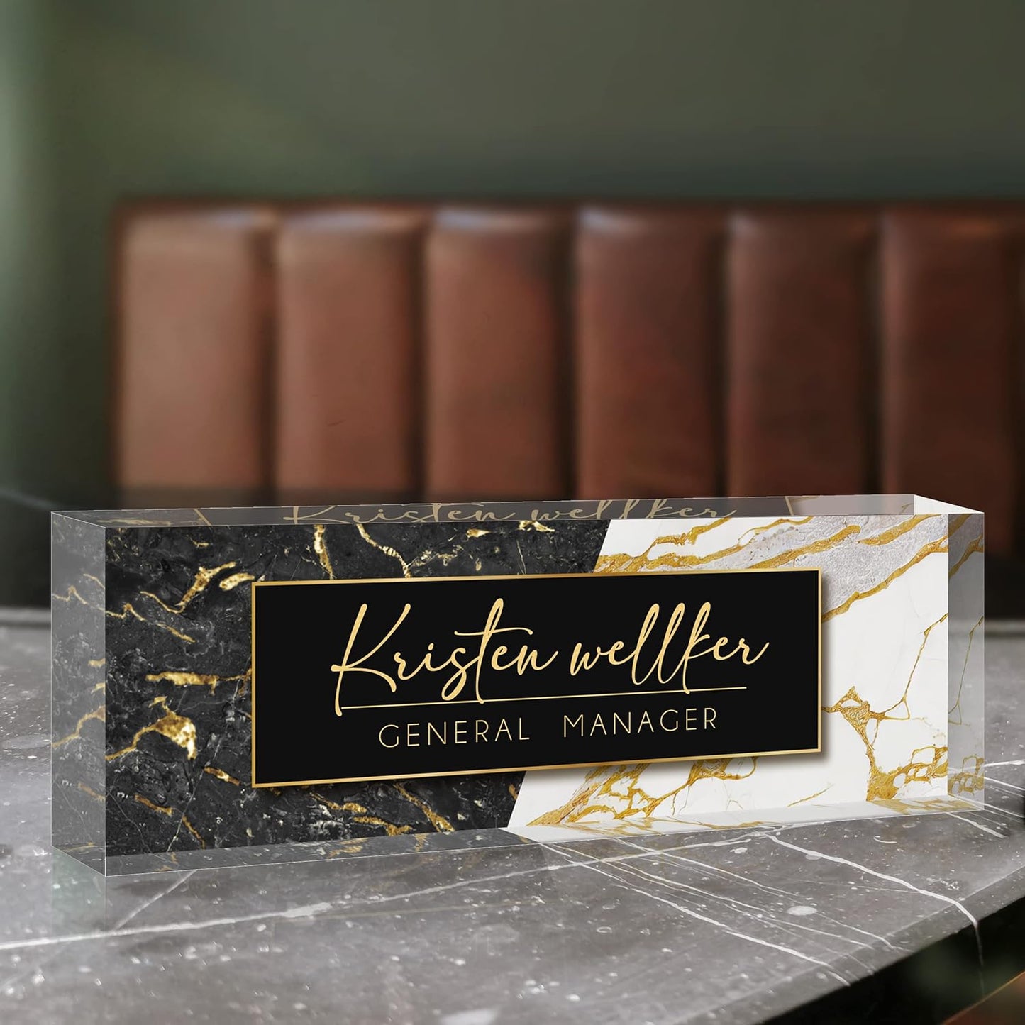 Name Plate for Desk, Desk Name Plate Personalized Acrylic Office Desk Decor for Women and Men, Employee Appreciation Gifts Custom Office Gifts for Boss, Manager, Teacher, Nurse, Doctor, Lawyer