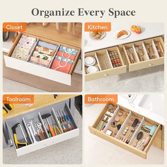 Lifewit 4 Pack 5" High Drawer Dividers - Image 11