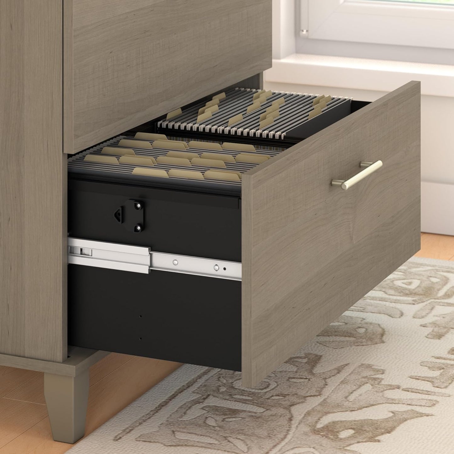 Bush Furniture Somerset 2 Drawer Lateral File Cabinet in Ash Gray