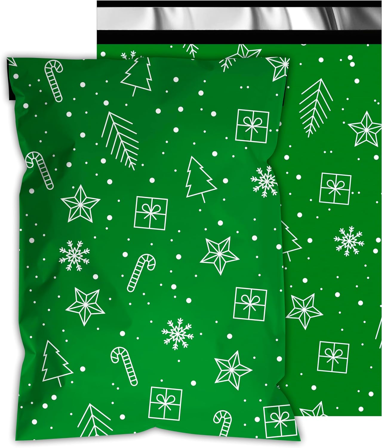 Poly Mailers 10x13 Inch 100 Pcs - Christmas printed Shipping Bags, 2.4mil Thickness, Waterproof and Tear Resistant Mailing Envelopes, Self-Sealing Packaging Bags for Small Business