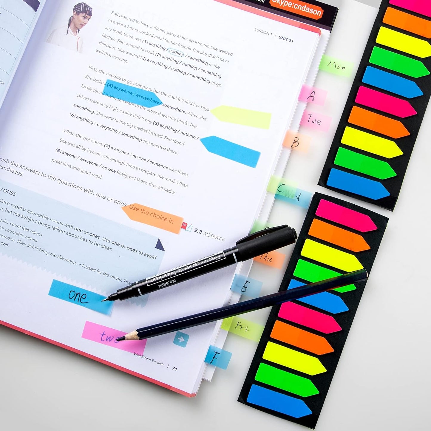 Ericter 1200 Pcs Sticky Tabs Page Markers Sticky Index Tabs, Arrow Flag Tabs - 10 Primary Color Tabs Page Flag Markers Bookmarks Book Tabs for Annotating Books