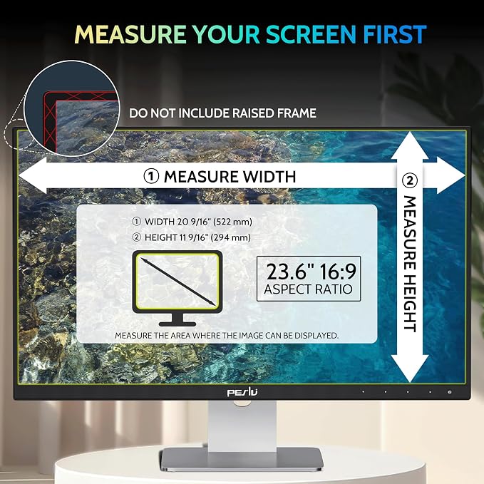 Peslv 23.6 Inch Privacy Screen for Computer Monitor 16:9 Aspect Ratio, Eye - Image 2