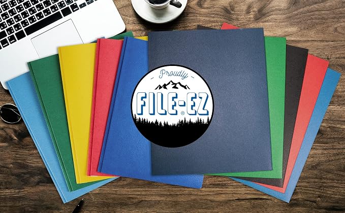 FILE-EZ Two-Pocket Folders, Dark Red Maroon Crimson Burgundy Color, Textured - Image 8