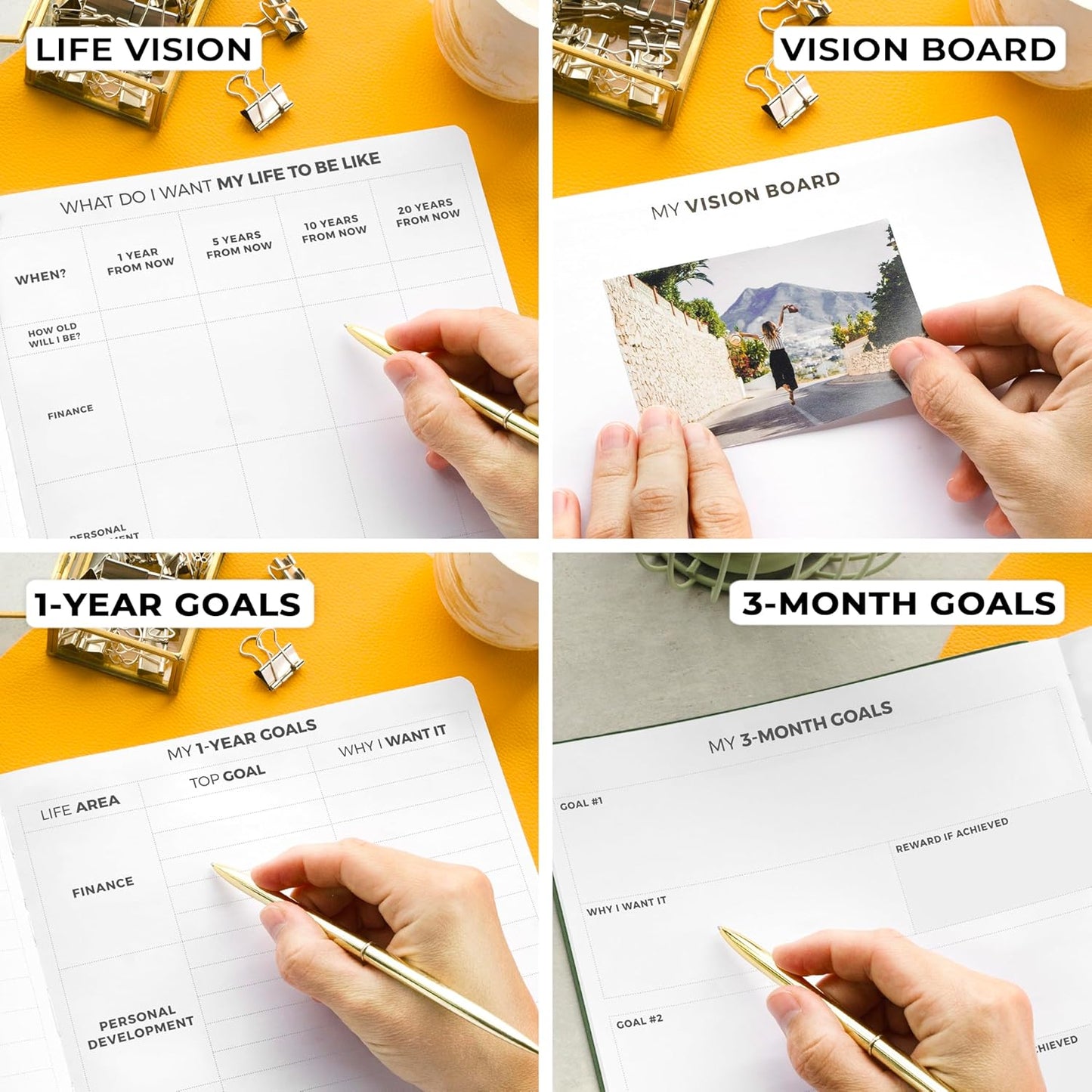 Clever Fox Planner PRO Light – Weekly & Monthly Life Planner to Increase Productivity, Time Management and Hit Your Goals, 8.5x11″ (Forest Green)