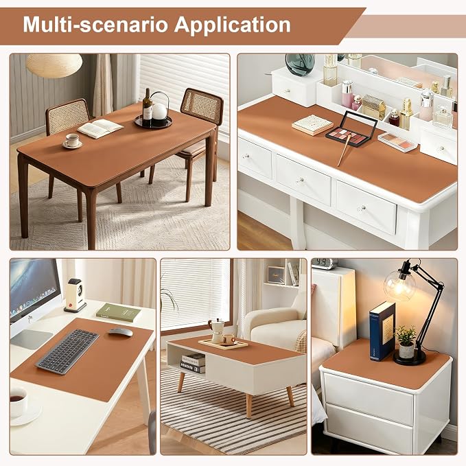 OstepDecor Brown Table Cover Protector 36 x 60 Inch, 1.5mm Thick Plastic Table - Image 5