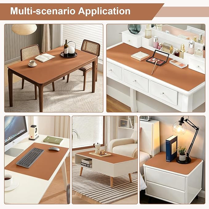 OstepDecor Brown Table Cover Protector 30 x 72 Inch, 1.5mm Thick Plastic Table - Image 5