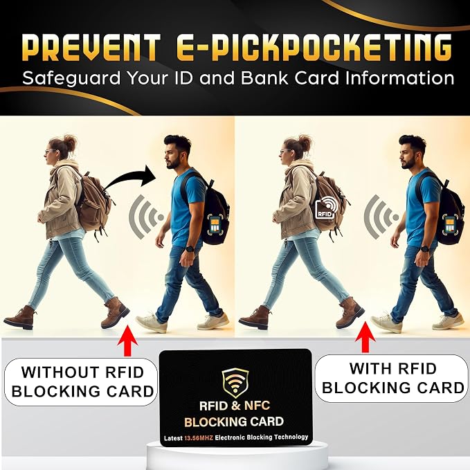 SaiTech IT 10 Pack RFID Blocking Card, One Card Protects Entire Wallet Purse - Image 3
