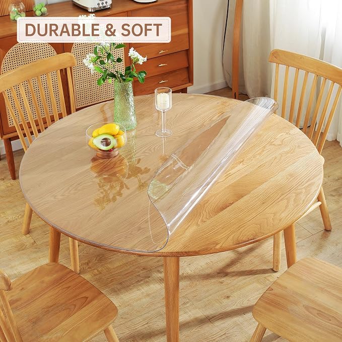 Warmstar Clear Table Protector 2mm Thick, Dia.48 Inch Round Table Cover - Image 2