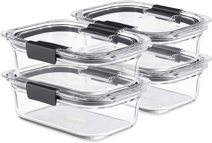 Rubbermaid Brilliance Glass Food Storage Containers, 3.2 Cup, Leak-Proof by Unknown