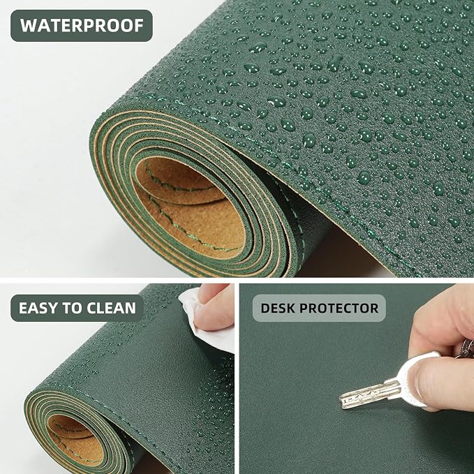 AFIING Cork Desk Mat 55" x 17", Dual-Sided Natural Cork & PU Leather Desk Pad - Image 3