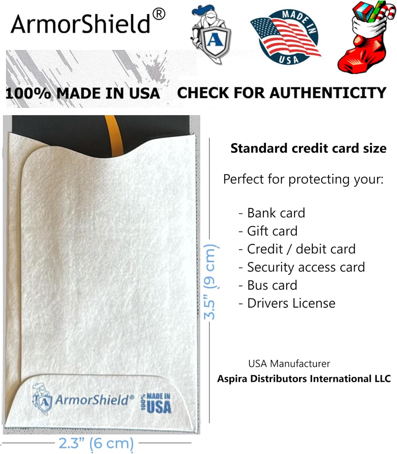 Semper Paratus Gear TYVEK Credit Card Sleeves Protectors 100% MADE IN USA - Anti-theft for Travel wallet, purse. RFID Blocking Protects debit, cards, IDs from identity theft (30PAK), Blank White