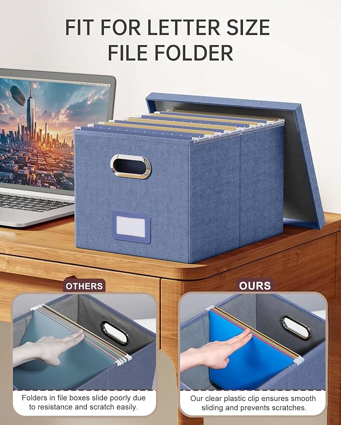 Oterri 2 Pack File Storage Organizer, Document Organizer, Portable File Box - Image 4