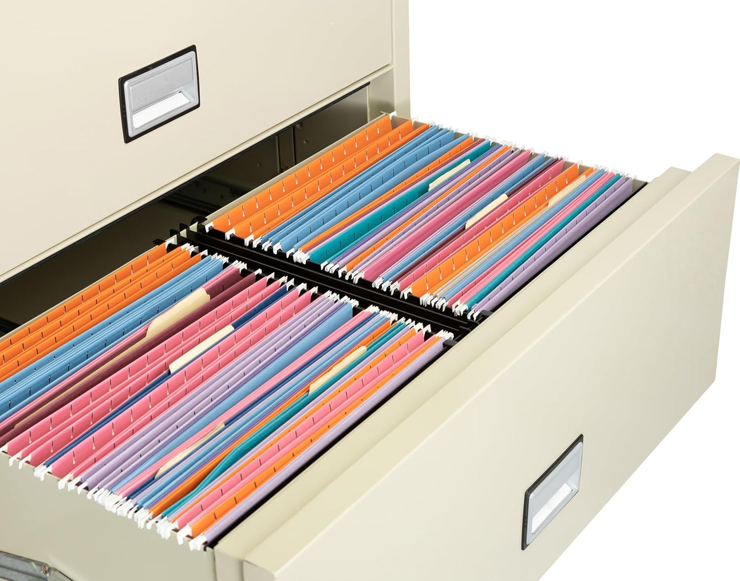 38 inch Wide 3-Drawer Lateral Fireproof File Cabinet – Legal and Letter Size Filing – Key Lock – Water Resistant – Fire Safe and Impact Rated – Putty Finish – Model LAT3W38P
