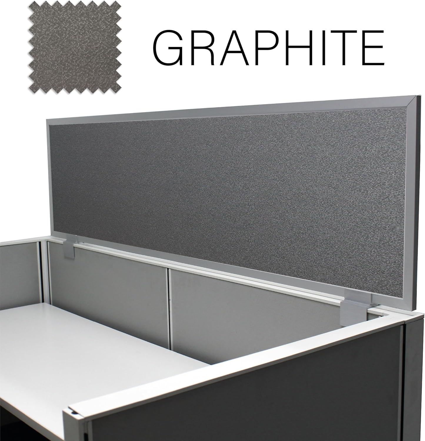 OBEX Acoustical Cubicle Privacy Screen Extender Desk Panel & Office Divider, Add Separation & Block Noise, 18" x 66", Graphite