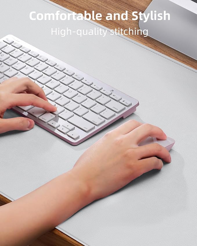 Leather Desk Pad Protector- 48" x 17" Office Desk Mat, Non-Slip PU Leather - Image 3