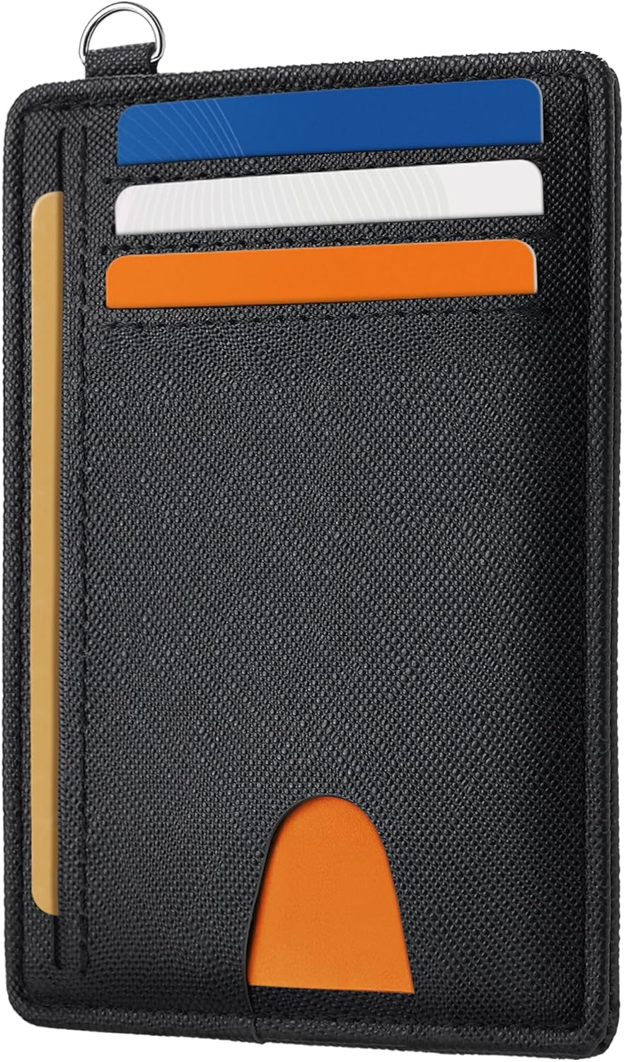 Mayski Slim Wallet, Credit Card Holder for Women, Minimalist Front Pocket RFID Blocking Card Cases, Small Wallet Women Men(Cross Black)