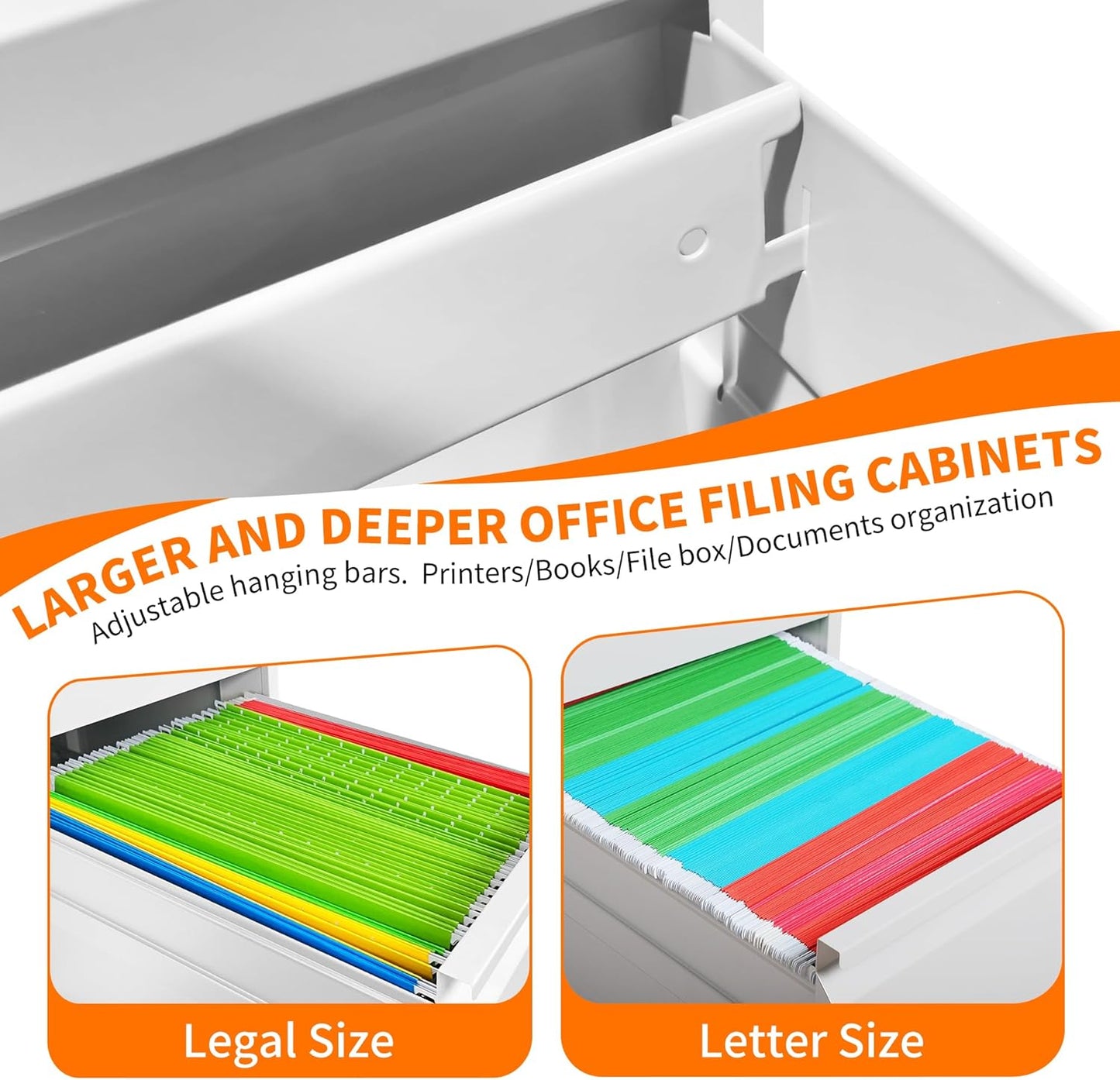 Metal File Cabinet with 3 Drawer Heavy Duty Locking File Cabinets Home Office Steel Filing Cabinet Vertical File Cabinets for Legal/Letter Size File,Assembly Required