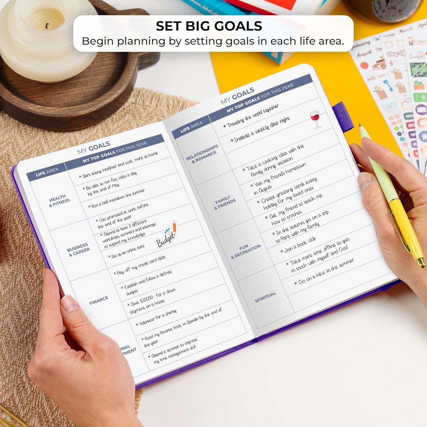 Clever Fox Planner 2nd Edition – Colorful Weekly & Monthly Goal Planner, Time Management & Productivity Organizer, Undated, A5 (Purple)