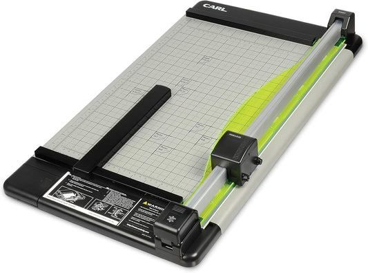 CARL Heavy Duty Rotary Paper Trimmer - 12238, Black/Silver, 18inch