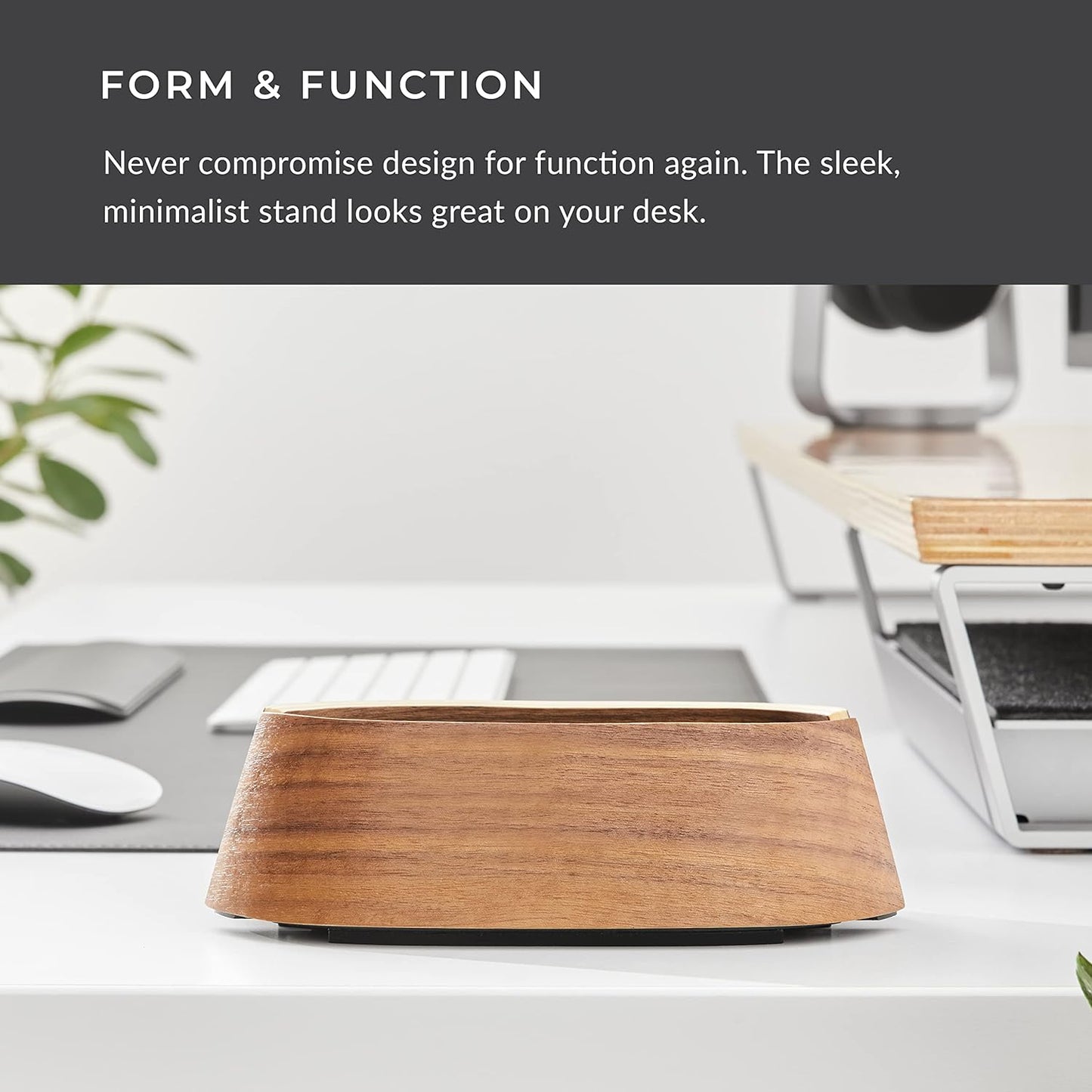 HumanCentric Vertical Laptop Stand in Black Walnut Wood, Upright Adjustable Holder and Dock, Laptop Vertical Stand Fits MacBook Pro and Other Laptops .5" to 1.5", Clamshell Compatible