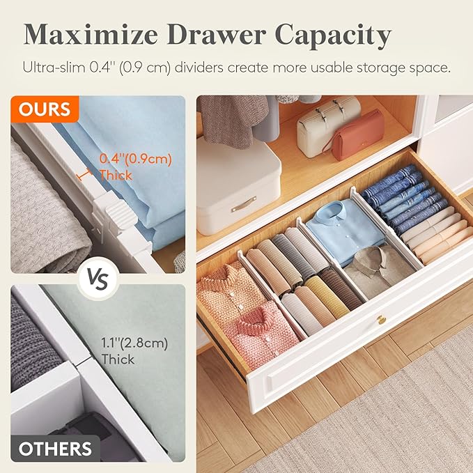 Lifewit 4 Pack 5" High Drawer Dividers - Image 7