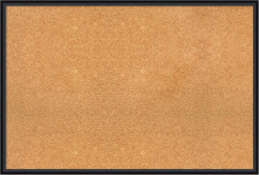 Amanti Art Natural Cork Board for Wall, 25x37 Vision Board with Black Wood Frame, Large Corkboard Office Decor for Home Organization, Modern Contemporary Corkboard Pinboard to display items for home
