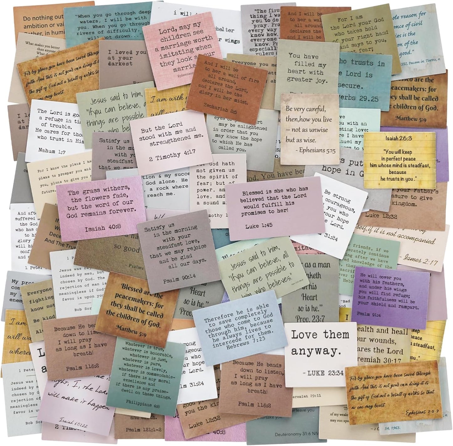 120 Pieces Retro Bible Verse Stickers (2 Pieces of Each), Inspirational Christian Vintage Journaling Stickers Typewriter Font Quotes Bible Study Supplies for Water Bottle Laptop Scrapbooking Decals