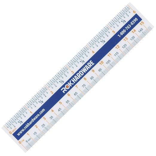 50 Pack Rok Hardware Measuring Plastic Flexi 6" Easy Read 15 cm English Metric by Rok