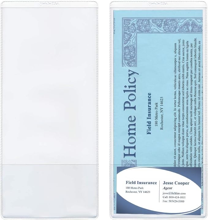 StoreSMART - Clear Plastic Policy/Lotto Ticket Holders - 25 Pack - INS30-25 by StoreSMART