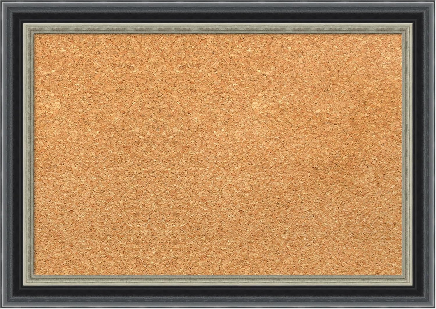 Amanti Art Natural Cork Board for Wall, 15x21 Vision Board with Black Wood Frame, Small Corkboard Office Decor for Home Organization, Modern Corkboard Pinboard to Display Items for Home Organization