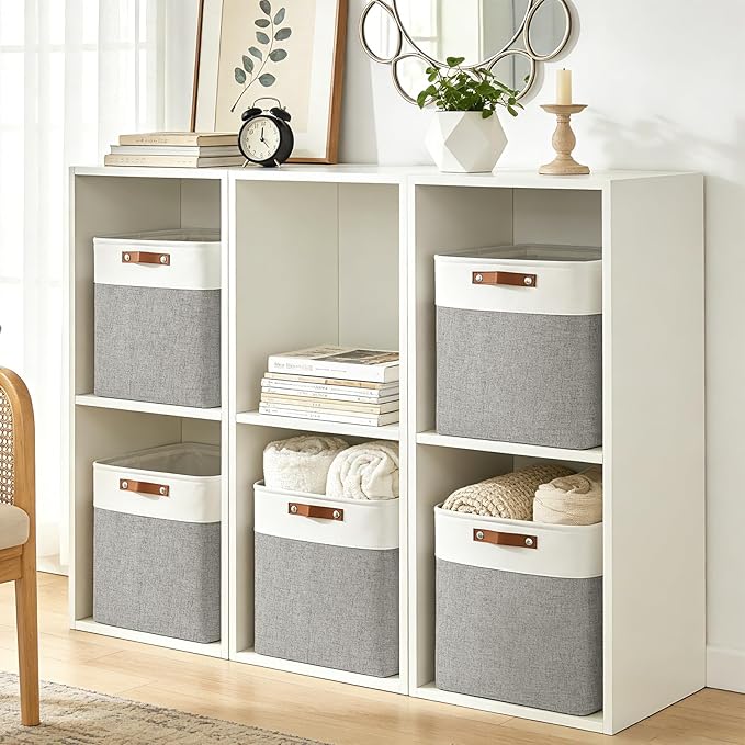Bagnizer Large Fabric Storage Baskets | 50L Storage Bins, Decorative Linen - Image 3
