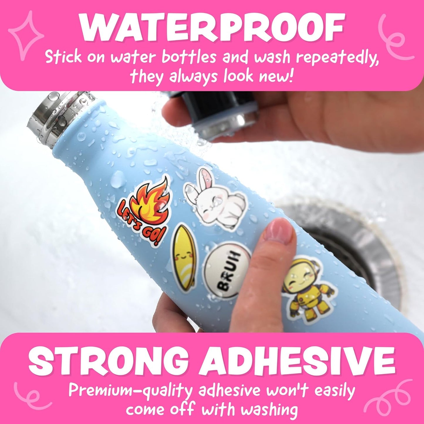 Cute Stickers for Kids - Kawaii Stickers for Kids Classroom Decor, Water Bottle & Teacher Rewards - 108pc Easy Peel Bulk Pack for Teens - Waterproof Vinyl Decals - Scrapbooking, Journaling, Notebook