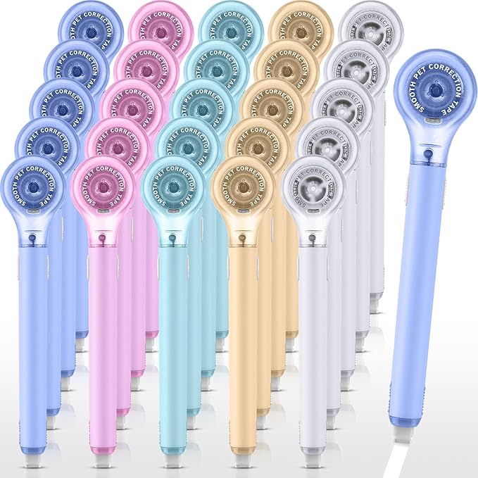 Gersoniel 25 Pack Correction Tape Pen Correctional Ink Tape Push Pull Protective by Gersoniel