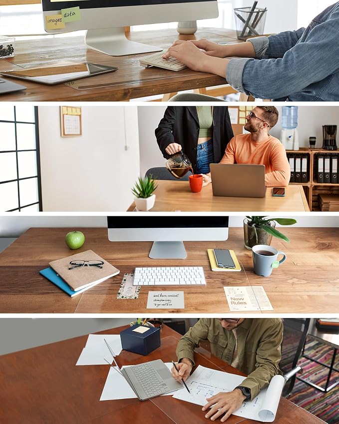 Oterri Clear Writing Desk Pad, 47.2’’x16.9” Heat Resistant Waterproof PVC Round - Image 7