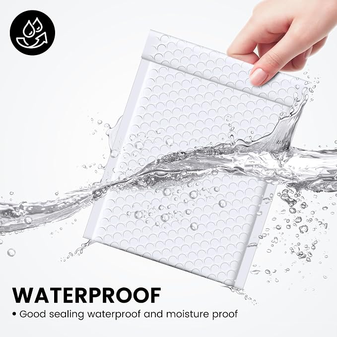 Fuxury Bubble Mailers 6x10 Inch White 50 Pack Padded Envelopes Usable Size 6x9" - Image 4