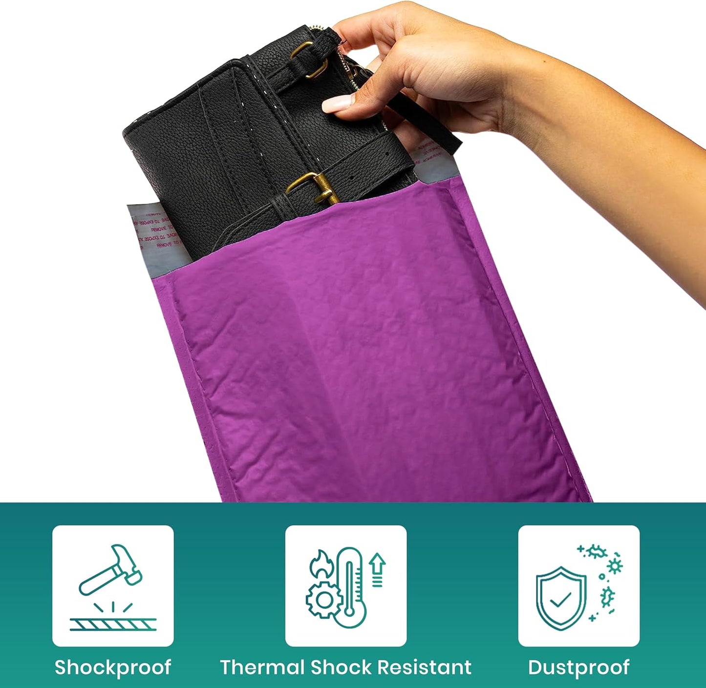 Levex - #0 6" x 10" [10 Pack] Purple Poly Bubble Mailers, Padded Envelope Mailers, Packing Envelope & Mailing Bags for Shipping
