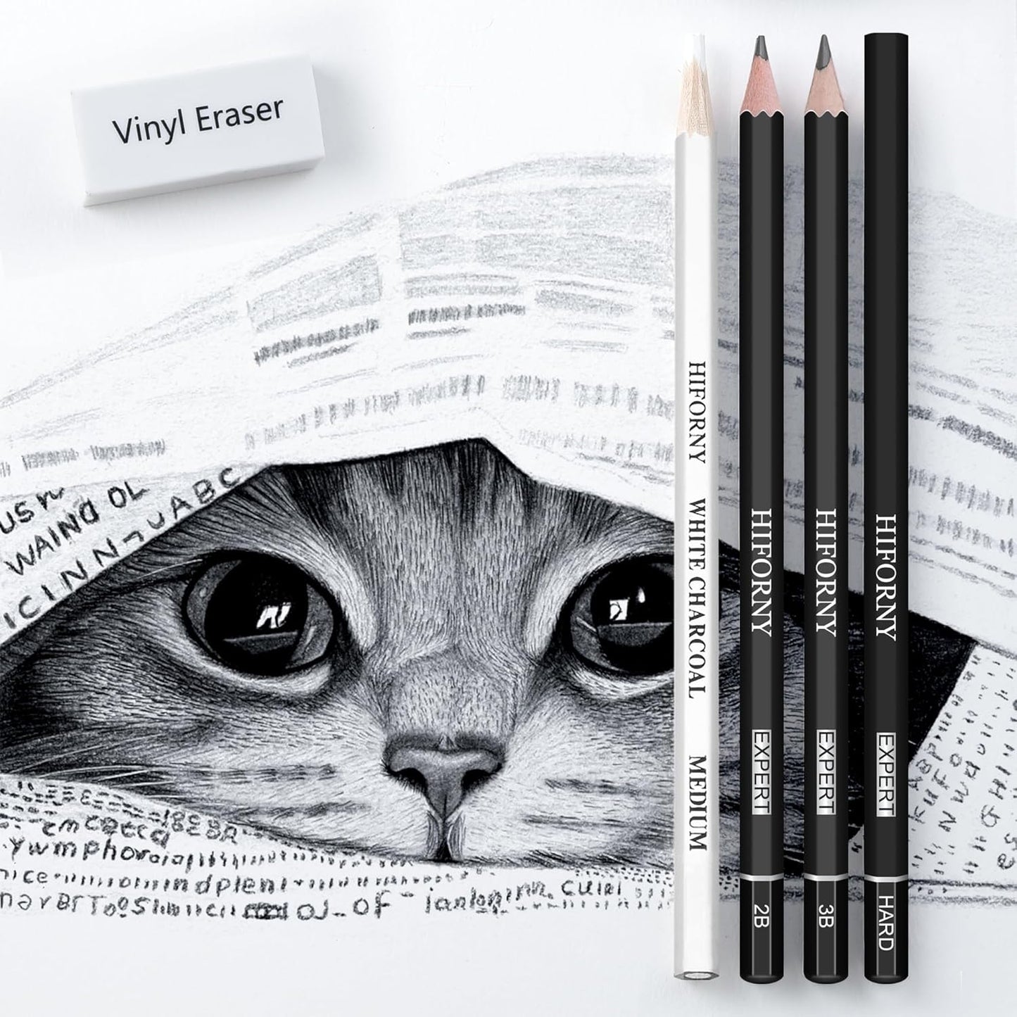HIFORNY 30 PCS Sketching Drawing Pencil Set,Sketch Pencils Art Supplies with Graphite,Charcoal,Blending Tools,Accessories,Drawing Kit for Adults Artists