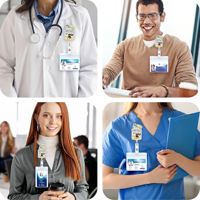 Prescribed for Ruff Days Take One As Needed Funny Nurse Badge Reel, Cute Dog - Image 3