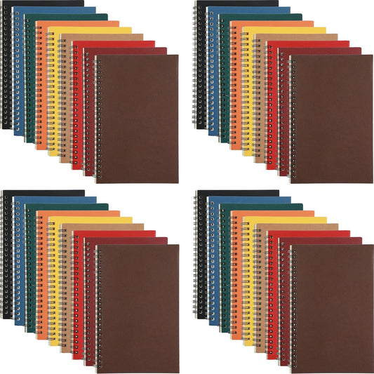 Yahenda Spiral Notebook Bulk A5 Journal Lined 8.3'' x 5.5'' Writing Composition Paper Small Notepad Subject Notebook for Students Office Business Back to School Supplies(Multi Color,36 Pcs)