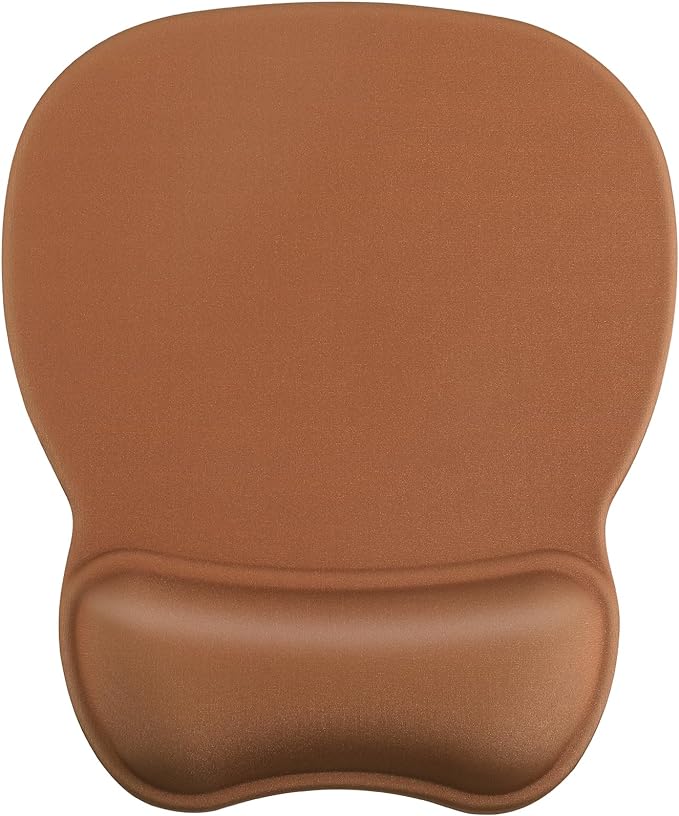 MROCO Ergonomic Mouse Pad with Gel Wrist Rest, 9.4 x 8.1 in, Coffee Brown | by MROCO