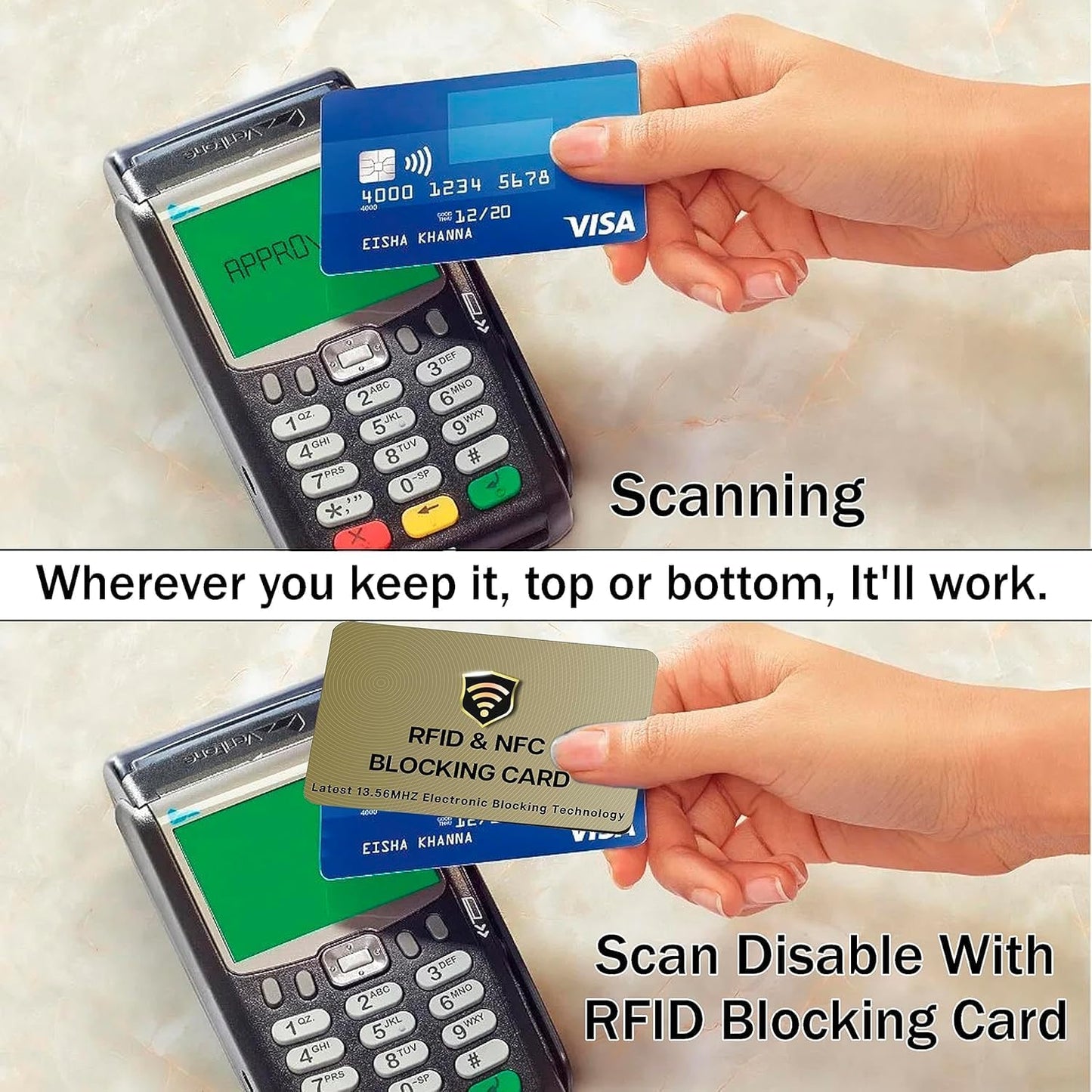 SaiTech IT RFID Cards One Card Protects Entire Wallet Purse For Men & Women, Contactless Bank Debit Credit Card ProteRFID Goldenctor ID ATM Guard Card – Golden (50 PCs Bulk RFID Card Golden)