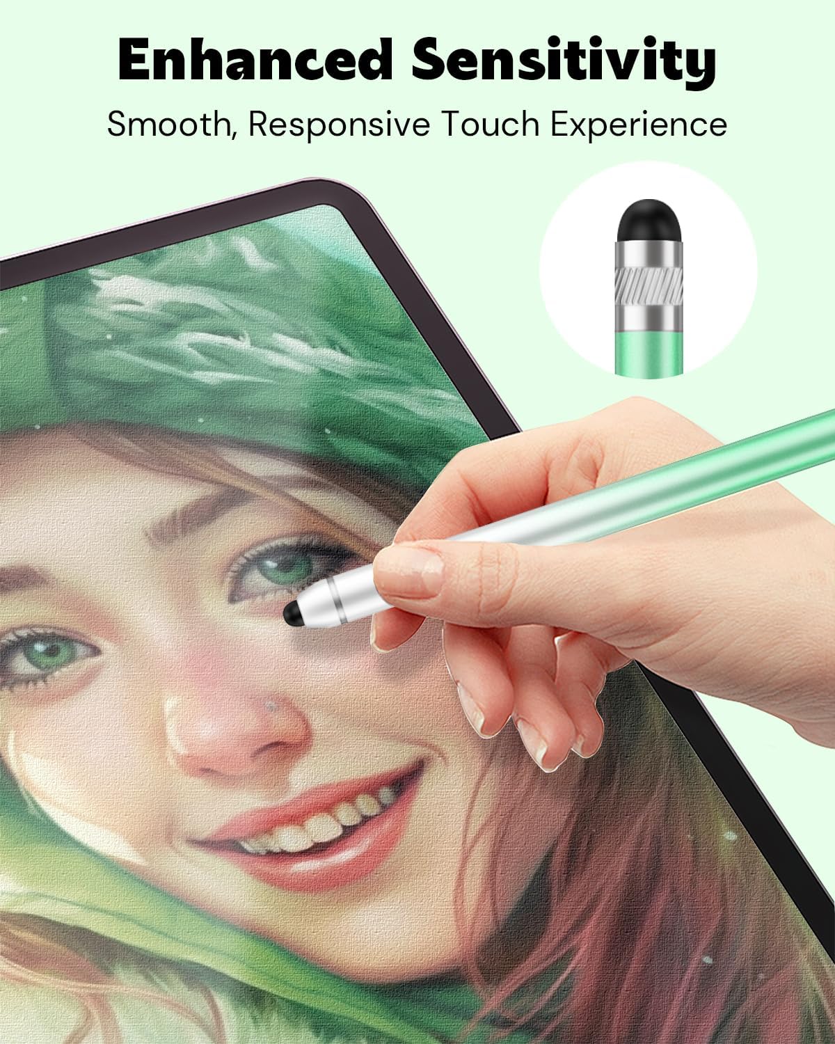 Stylus Pen for Touchscreen, Dual-end High Sensitivity Capacitive Stylus Pen for iPhone/iPad/Android/Samsung/Computer/Tablets, AmberVec Universal Stylists Pens for Touch Screens, 4 Pack