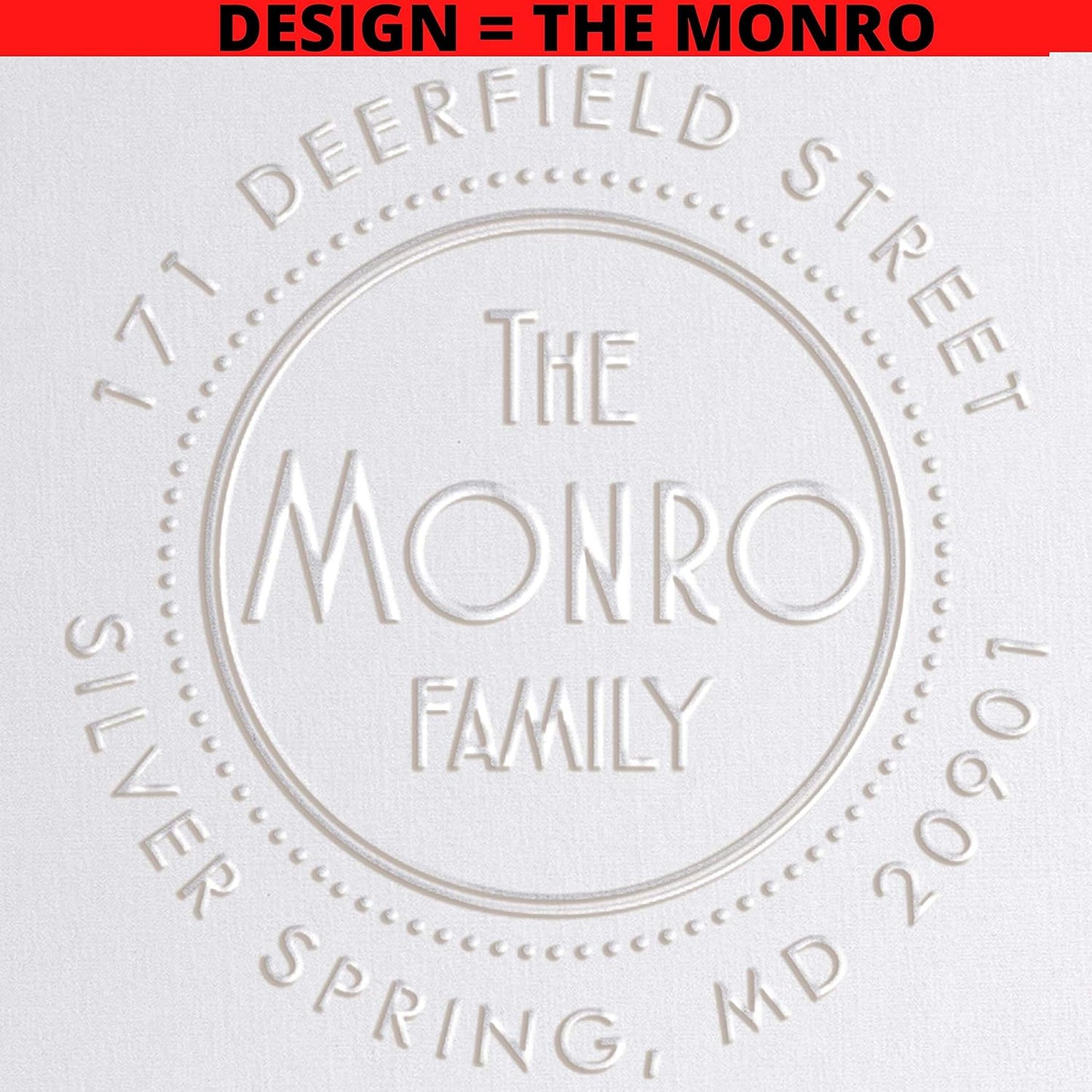 Monogram Address Embosser Seal Stamp - Personalized Custom Wedding Embosser