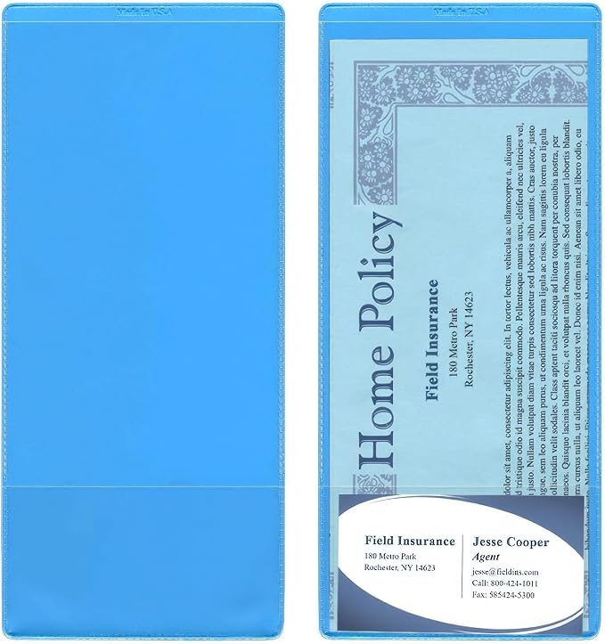 StoreSMART - Light Blue Plastic Policy Holders - 10 Pack - INS30-LB-10 by StoreSMART