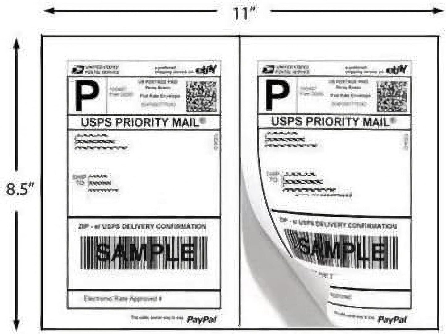 9527 Product Half Sheet Self Adhesive Shipping Labels for Laser & Inkjet Printers White Blank,2 Labels per Sheet (1000 Labels)
