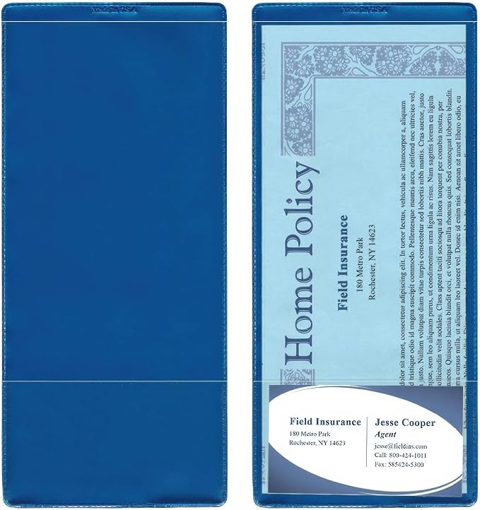 StoreSMART® - Metallic Blue Plastic Policy/Lotto Ticket Holders - 200-Pack - by StoreSMART