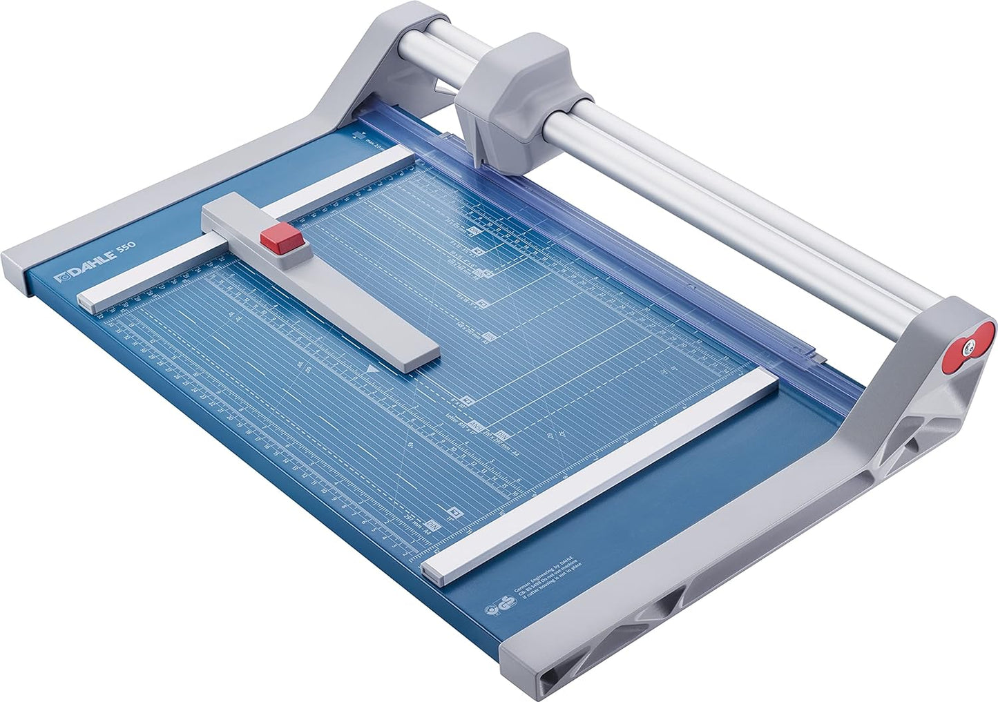 Dahle 550 Professional Rotary Trimmer, 14" Cut Length, 20 Sheet Capacity, Self-Sharpening, Dual Guide Bar, Automatic Clamp, German Engineered Paper Cutter