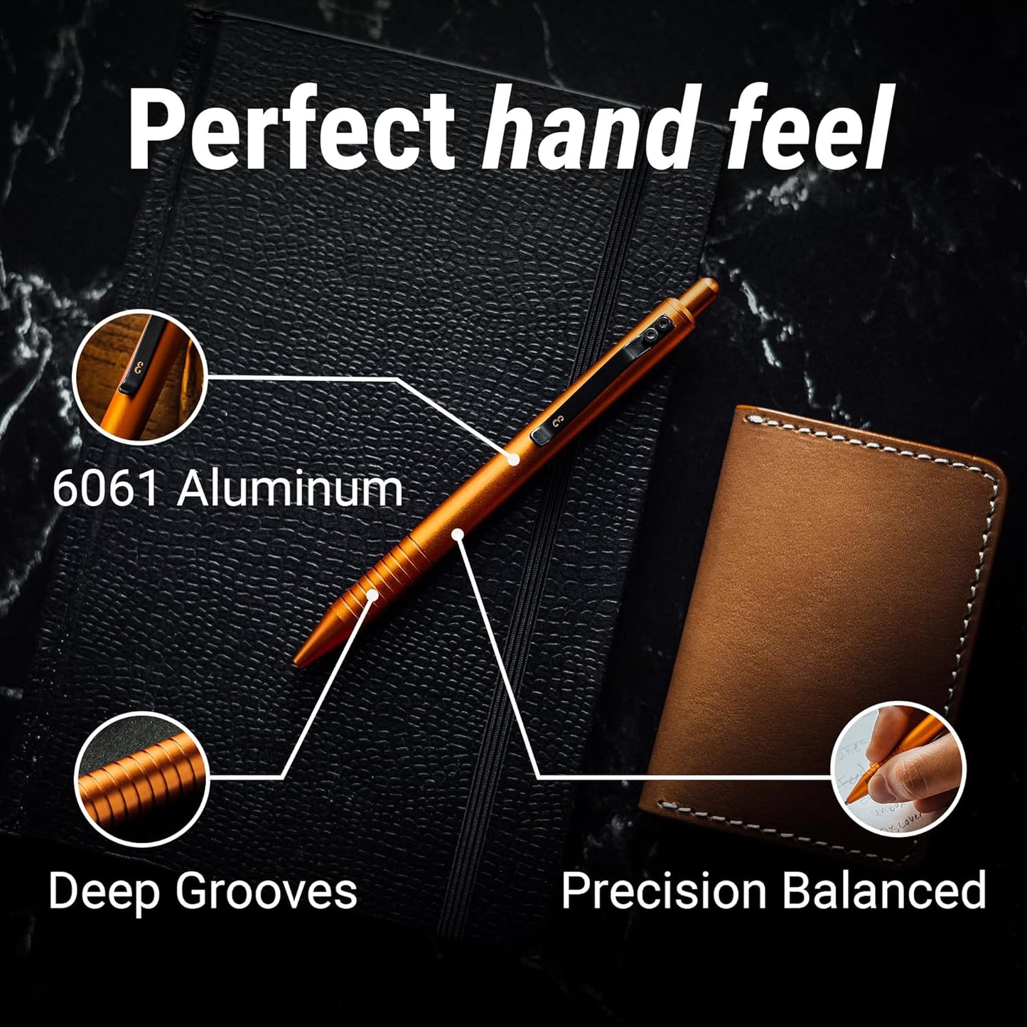 Everyman Grafton Full Click Refillable 0.7mm Ball Point Pen, Taipan | Sleek Anodized Aluminum EDC Pen with Deep Grooved Grip | Smooth Writing Pocket Pen for Office, Travel, Gifting & Daily Use