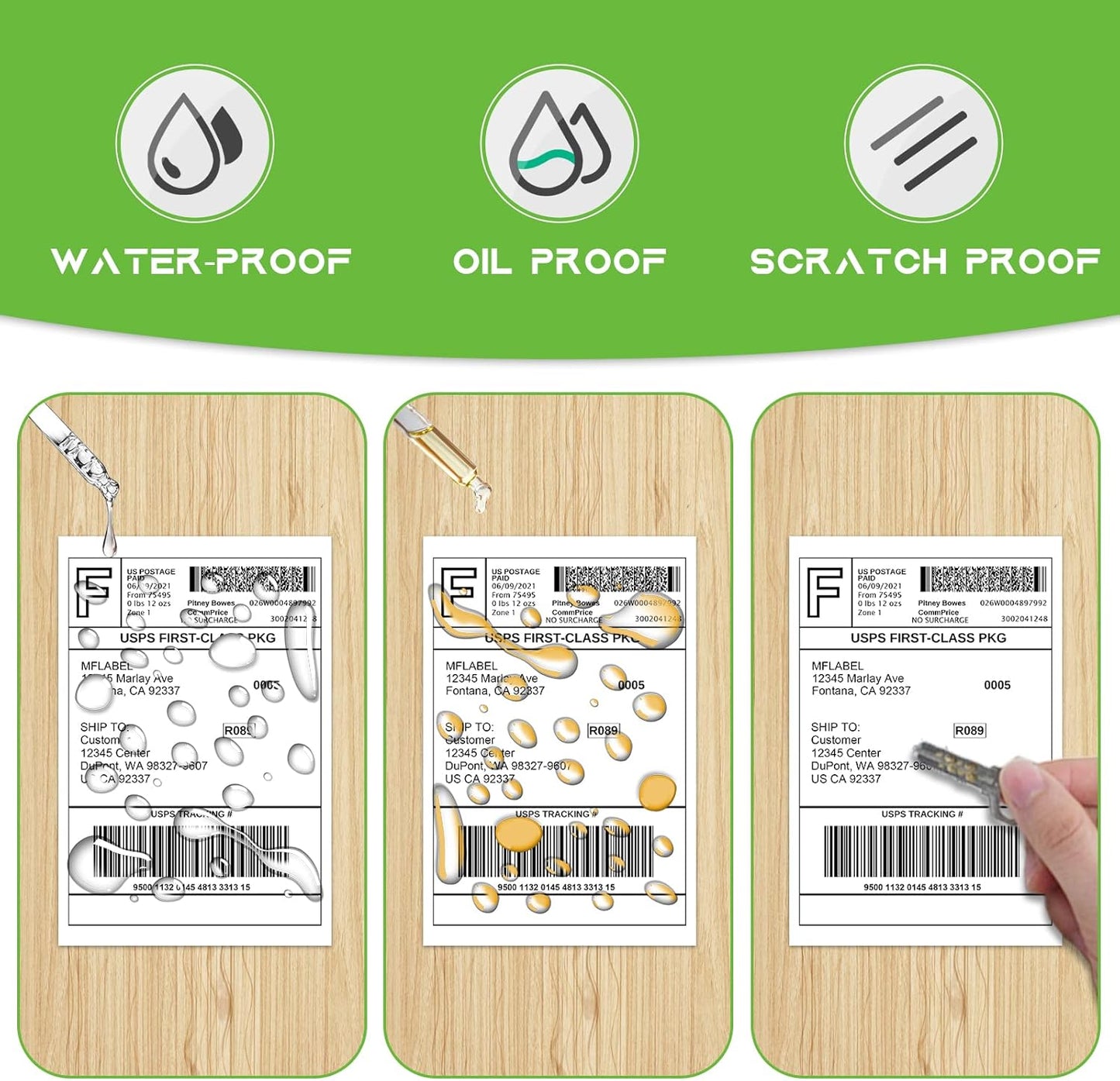 MFLABEL® 8 Rolls of 450 Labels 4x6 Direct Thermal Shipping Labels for Zebra 2844 ZP-450 ZP-500 ZP-505